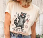 Feral & Free Raccoon – 250th Independence Day Patriotic Shirt