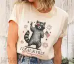 Feral & Free Raccoon – 250th Independence Day Patriotic Shirt