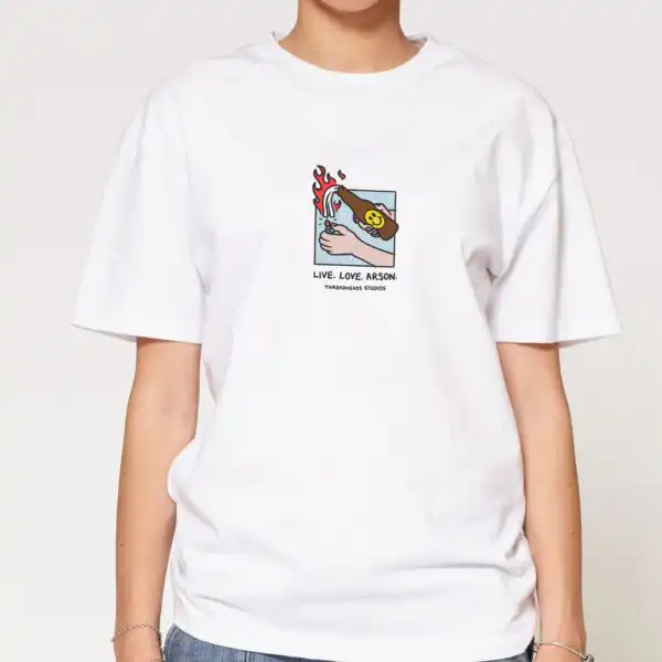 Live. Love. Arson T-Shirt Threadheads Premium 100% Cotton Shirt