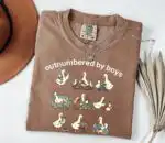 Outnumbered by Boys Duck Mom Funny Boy Mom Shirt