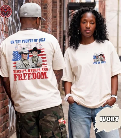 Fourth of July Biscuits Whiskey Freedom T-Shirt Patriotic Shirt