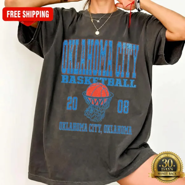 Oklahoma City Basketball Vintage Mineral Wash Shirt