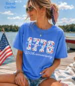 1776 250th Anniversary Patriotic Floral Shirt