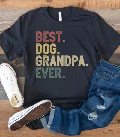Best Dog Grandpa Ever Retro Shirt