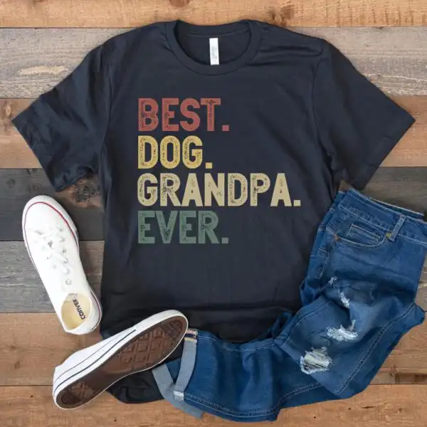 Best Dog Grandpa Ever Retro Shirt