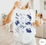 Cats in Space Oversized Retro Aesthetic Graphic Shirt