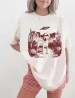 Vintage Cowboy Labrador UFO Western Desert Dog Shirt
