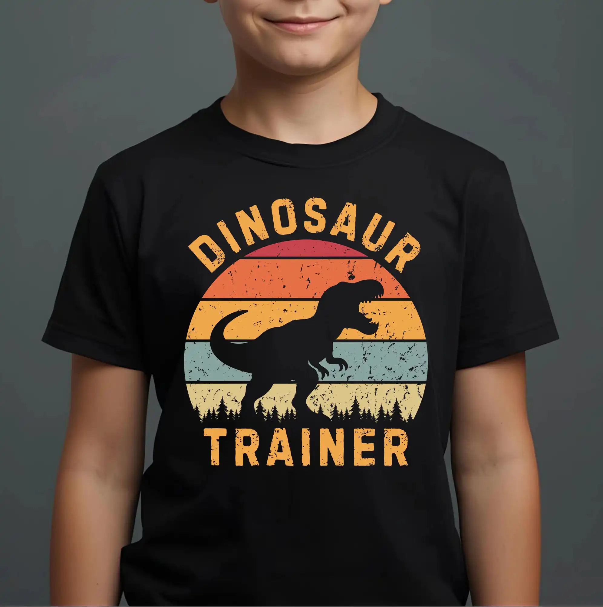 dinosaur-trainer-retro-sunset-unisex-tee-1.jpg Dinosaur Trainer Retro Sunset Unisex Shirt