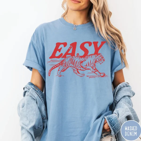 EASY Tiger Vintage Oversized Graphic Shirt | Retro