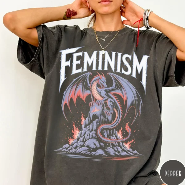 Feminism Dragon Vintage Grunge Shirt