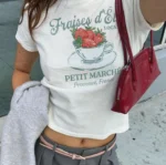 Fraises d'Été Strawberry Baby Tee | Provence Graphic