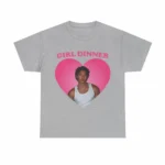 GIRL DINNER Pink Heart Unisex Heavy Cotton Crew Shirt
