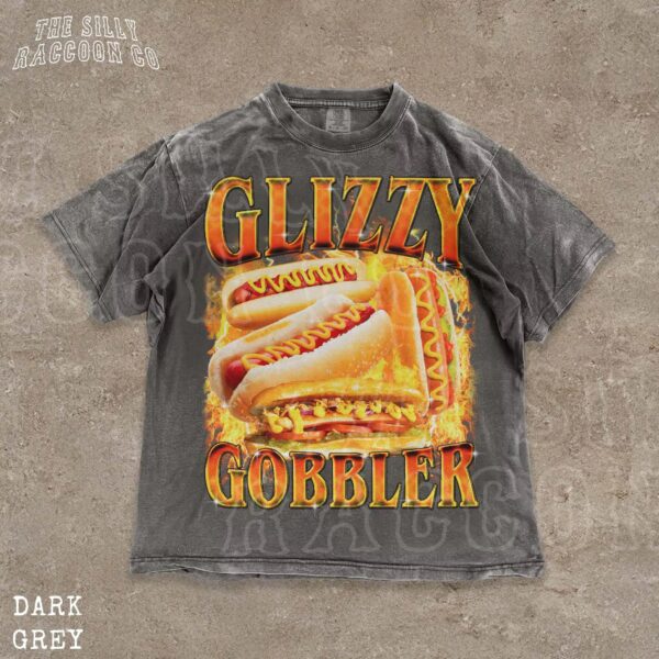 Glizzy Gobbler Hot Dog Vintage Faded Graphic Shirt