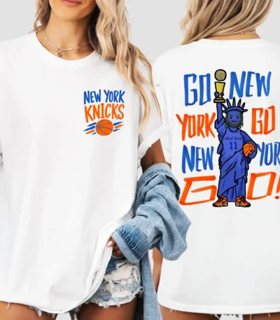 Go New York Go Knicks Classic Basketball Print Shirt