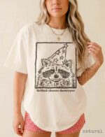Grilled Cheese Destroyer Silly Raccoon Party Graphic Shirt