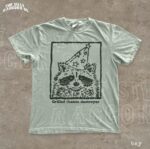 Grilled Cheese Destroyer Silly Raccoon Party Graphic Shirt