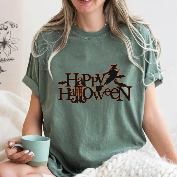 Happy Halloween Witch Broomstick Comfort Shirt