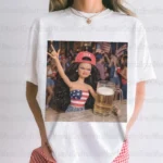 Hot Mess Barbie Patriotic Drunk 4th of July Beer Shirt