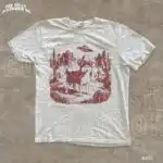 Vintage Western Husky UFO Desert Cowboy Graphic Shirt