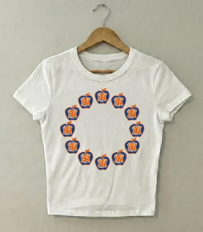 Knicks Vintage Crop Top: Women's Micro Rib Baby Tee