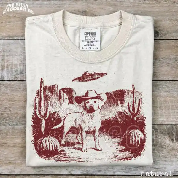 Labrador Cowboy UFO Vintage Western Dog Lover Shirt