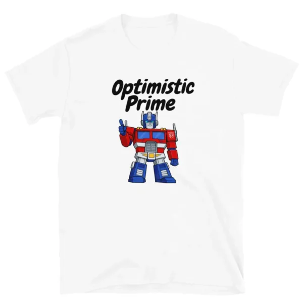 Optimistic Prime | Bold 80s Retro Robot Graphic Shirt