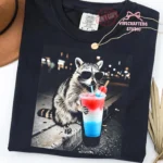 Patriotic Raccoon 4th of July Slushie Drinking Shirt
