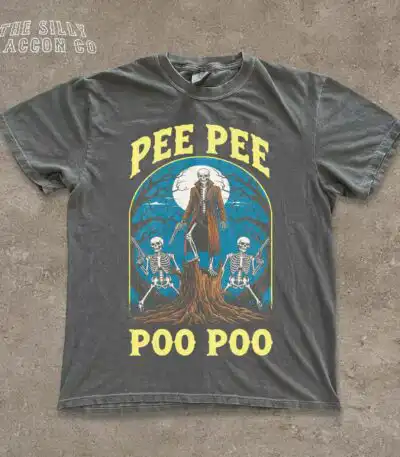 PEE PEE POO POO Skeleton Vintage Goth Graphic Shirt