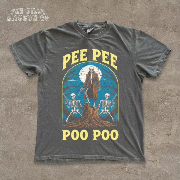 PEE PEE POO POO Skeleton Vintage Goth Graphic Shirt