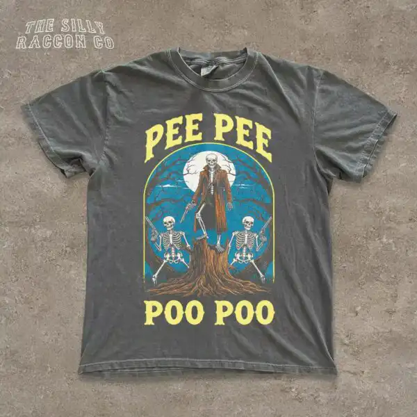 PEE PEE POO POO Skeleton Vintage Goth Graphic Shirt