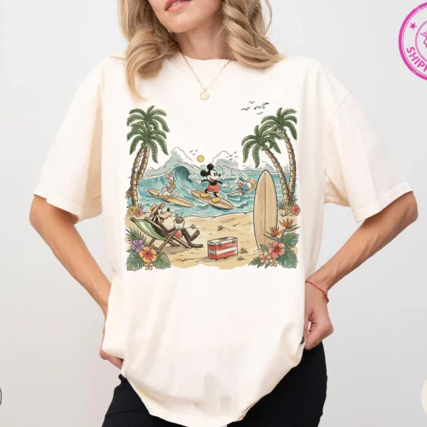 Retro Mickey Mouse Beach Vacation Shirt