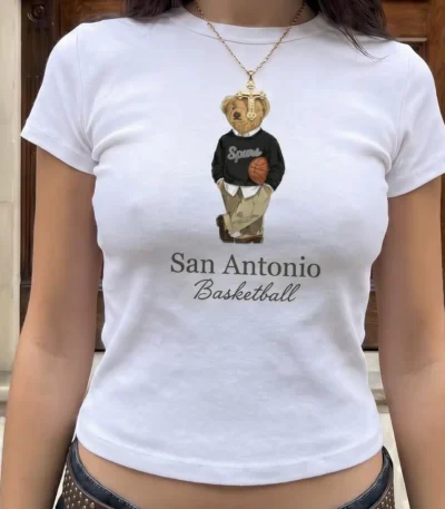 San Antonio Basketball Vintage Micro Rib Baby Tee