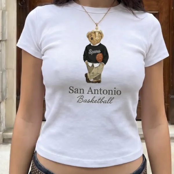 San Antonio Basketball Vintage Micro Rib Baby Tee