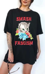 Smash Fascism Kitten Vintage Activist Statement Shirt
