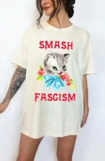 Smash Fascism Kitten Vintage Activist Statement Shirt