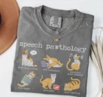 Speech Pawthology Funny Cat Speech Therapy Gift Shirt