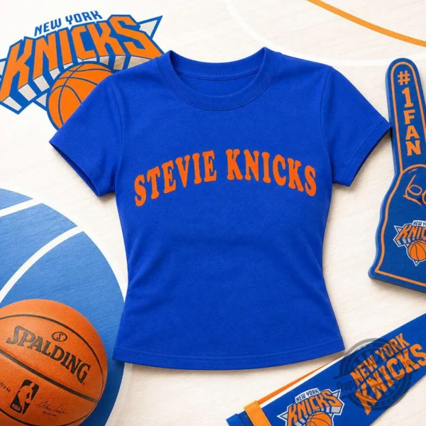 Stevie Knicks Baby Tee in Royal Blue – NYC Inspired