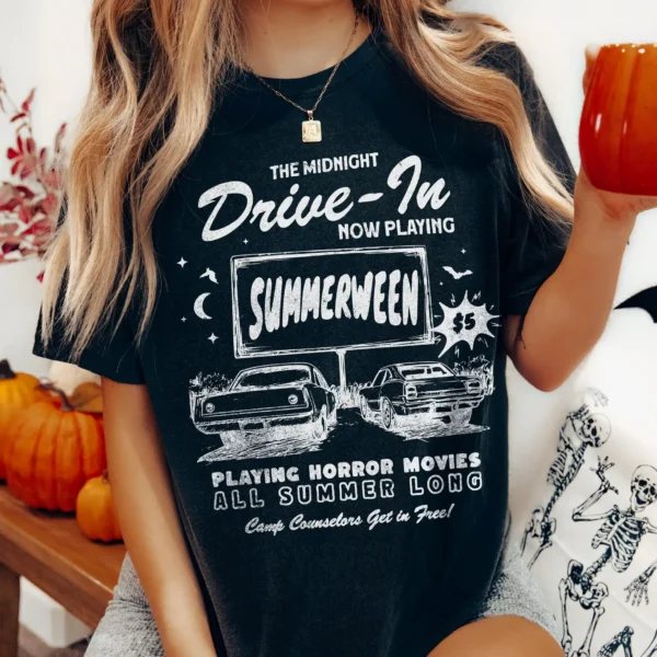 Summerween Drive-In Graphic Shirt | Horror Films All Summer