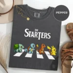 The Starters Abbey Road Pokémon Anime Graphic Shirt