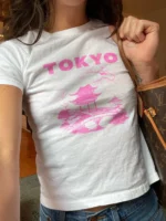 TOKYO Y2K Vintage Graphic Baby Tee