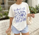 Vintage Ocean Animals Oversized Graphic Shirt
