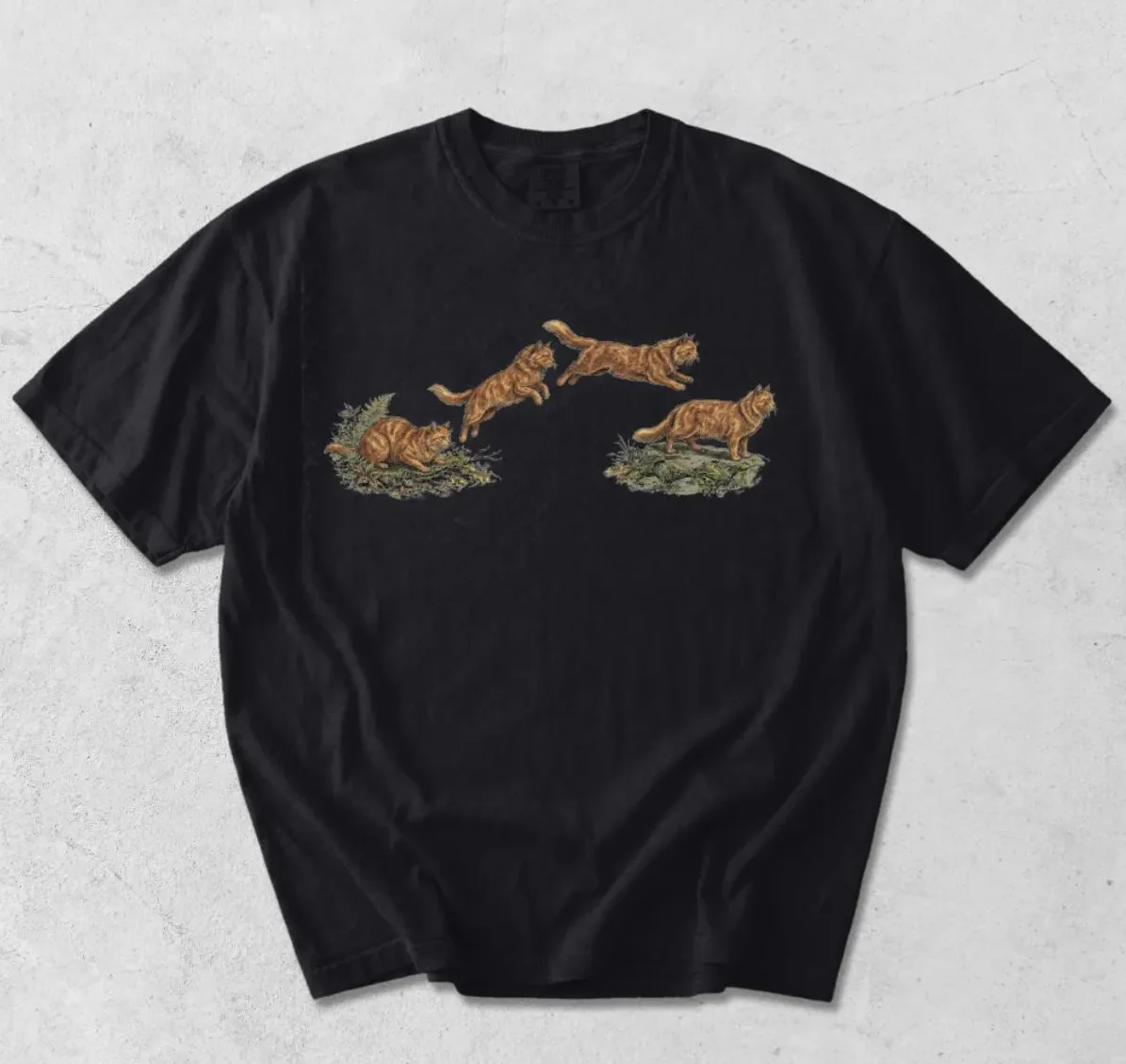 Vintage Orange Cat Illustrated Graphic Design Shirt Vintage Orange Cat Illustrated Graphic Design Shirt