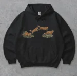Vintage Orange Cat Illustrated Graphic Design Shirt