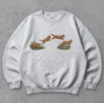 Vintage Orange Cat Illustrated Graphic Design Shirt