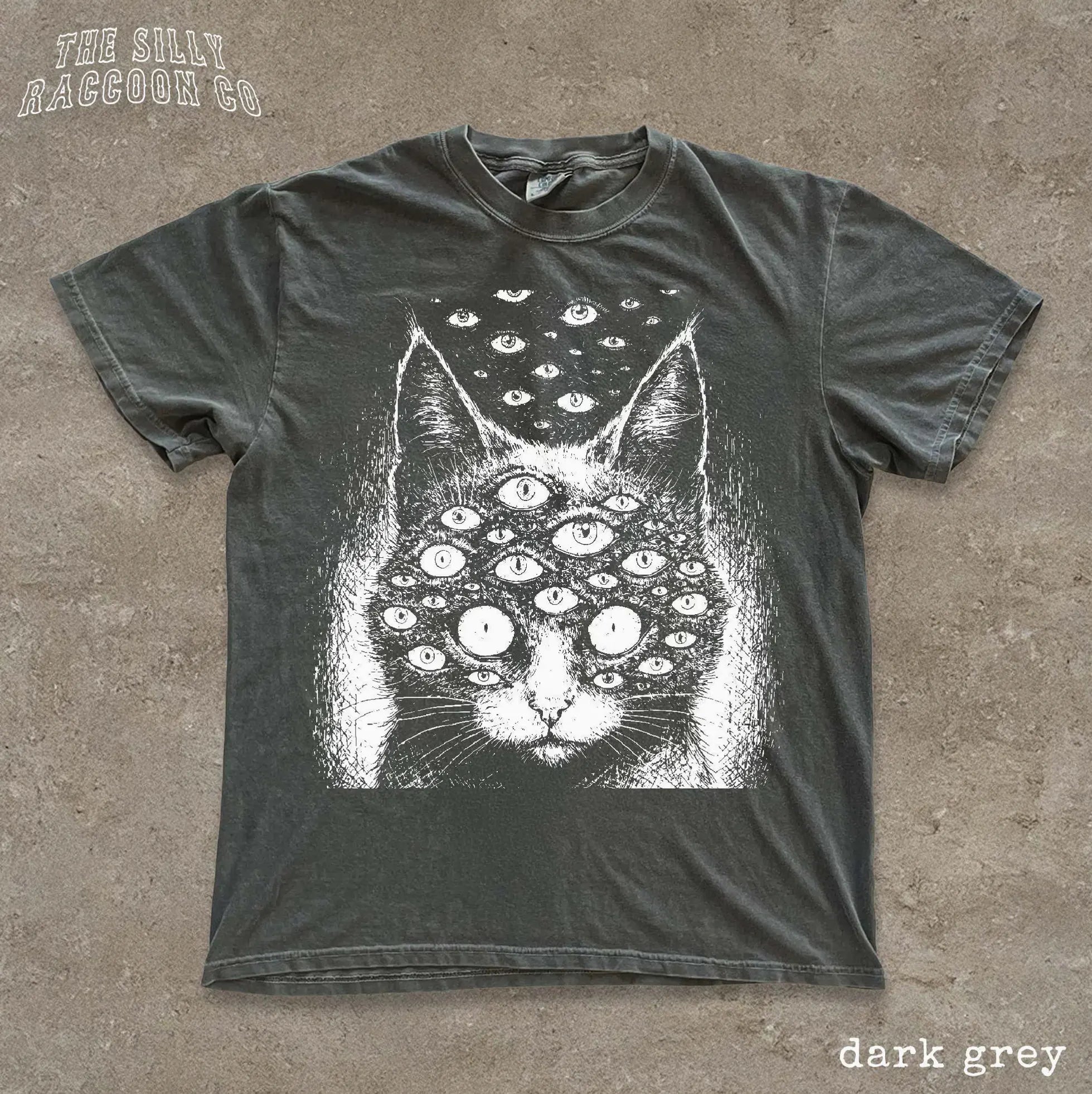 weird-many-eyed-cat-occult-graphic-tee-1.jpg Weird Many-Eyed Cat Occult Graphic Shirt
