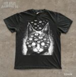 Weird Many-Eyed Cat Occult Graphic Shirt