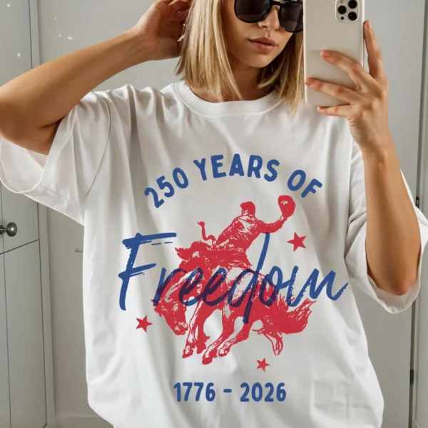 250 Years of Freedom Bucking Horse Patriotic Shirt