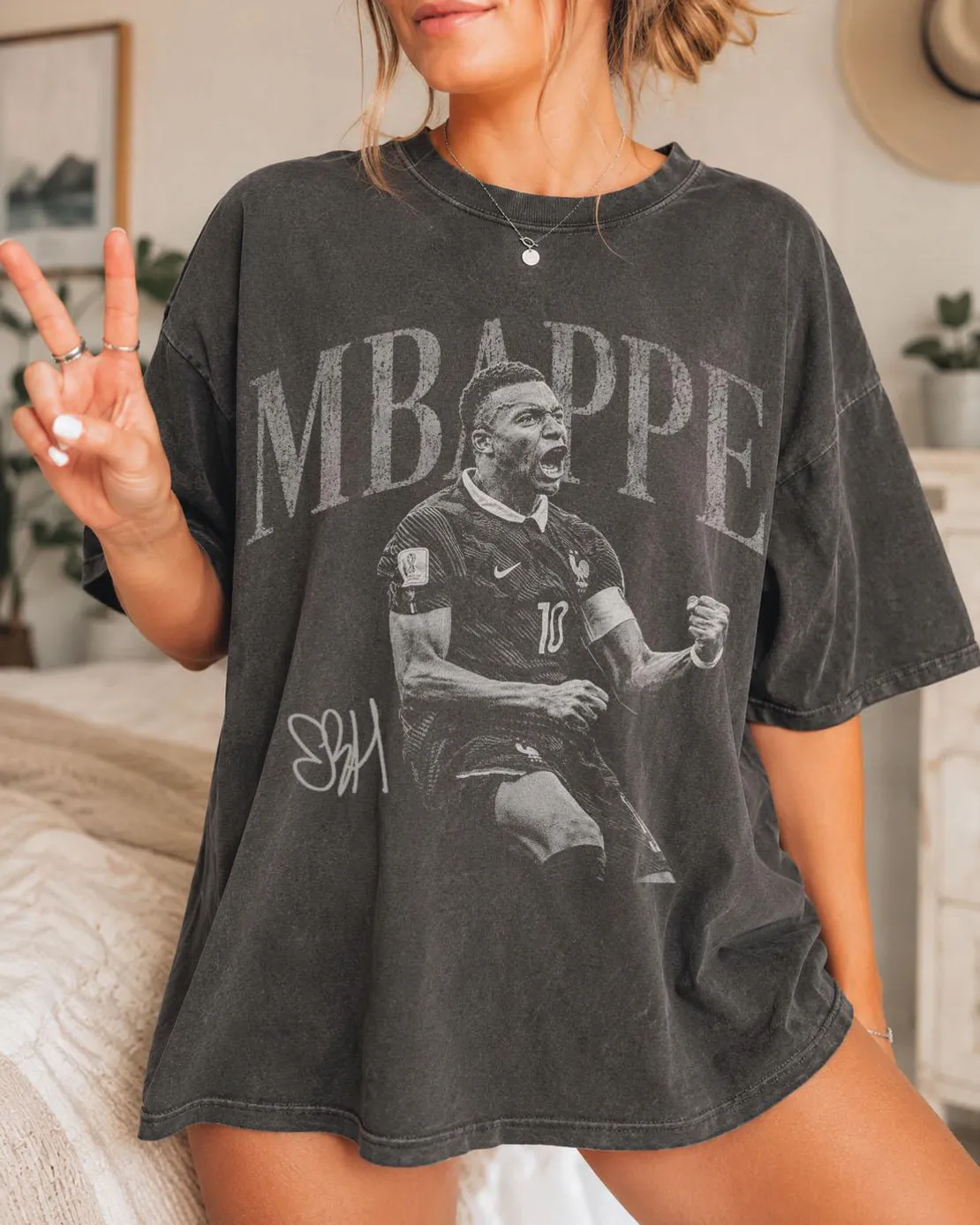 Authentic MBAPPE Retro Soccer Bootleg Graphic Shirt Authentic MBAPPE Retro Soccer Bootleg Graphic Shirt