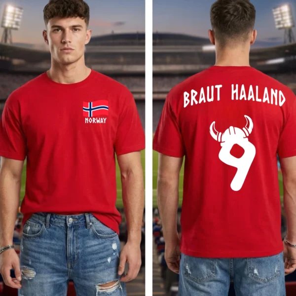 Braut Haaland #9 Star Player Norway Jersey Soccer Shirt