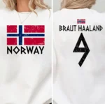 Braut Haaland Number 9 Norway Soccer Vintage Shirt
